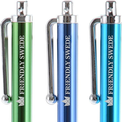 The Friendly Swede Micro-Knit Stylus Pen for Touchscreen — 6-Pack Hybrid Fiber Tip Universal Capacitive Stylus Pen for iPad; Lanyards & Cleaning Cloth - Hot Pink/Aqua Blue/Green/Dark Blue/Red/Purple