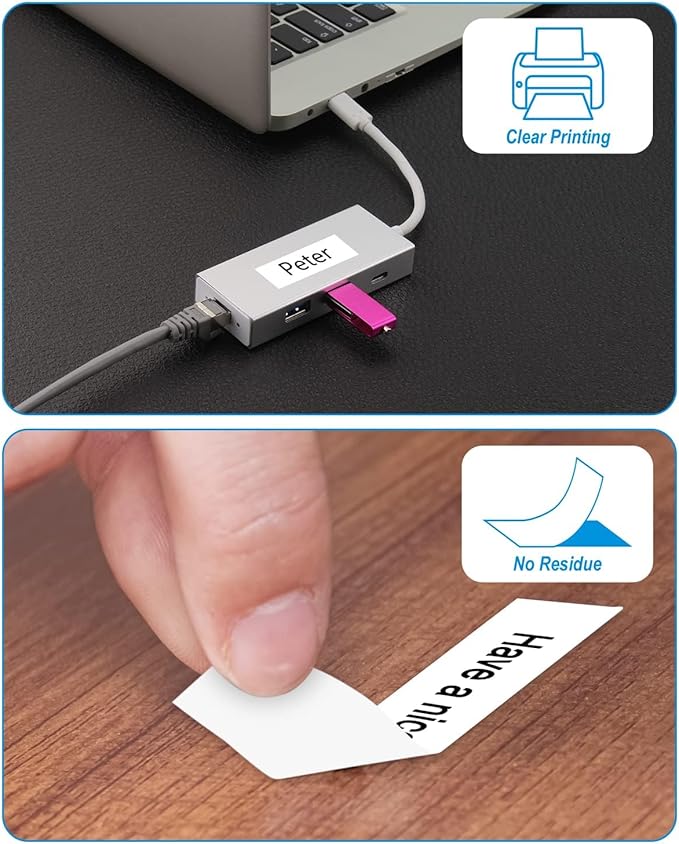 Weemay 1/2" Label Maker Refills Compatible for Brother Tze Tz Tape 12mm 0.47 Laminated White, for Ptouch Label Maker Machine Cube PTD210 PTP701BT PTD220 PTH110 PTH110BP PTH111 PTP750W PTD600, 10 Pack