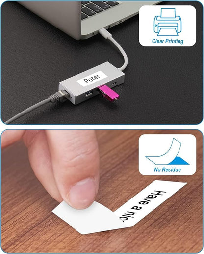 Weemay 1/2" Label Maker Refills Compatible for Brother Tze Tz Tape 12mm 0.47 Laminated White, for Ptouch Label Maker Machine Cube PTD210 PTP701BT PTD220 PTH110 PTH110BP PTH111 PTP750W PTD600, 10 Pack