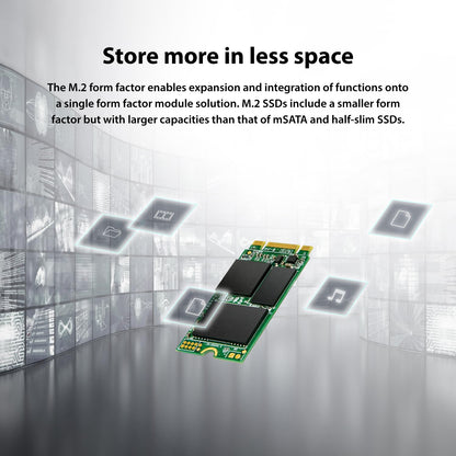 Transcend 128GB M.2 2242 SATA III SSD, MTS430S B+M Key with DRAM Cache, Up to 560MB/s, 3D TLC NAND Internal SSD for Ultrabook/Laptop/PC/Desktop, SLC Cache, LDPC Error Correction