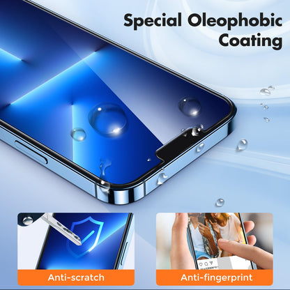 UNBREAKcable 2-Pack Screen Protector for iPhone 14/13/13 Pro Military-Grade Shatterproof Tempered Glass [9H+ Hardness] [Easy Installation Frame] [99.99% HD Clear] for Apple iPhone 13 Pro/13/14