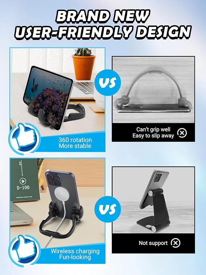 Thumbs Up Lazy Cell Phone Stand: Back to School Supplies Gifts for Teens Boys Girls Kids Men Women Phone Holder for Desk Funny Gadgets Ideas Who Have Everything Gifts for Christmas Stocking Stuffers