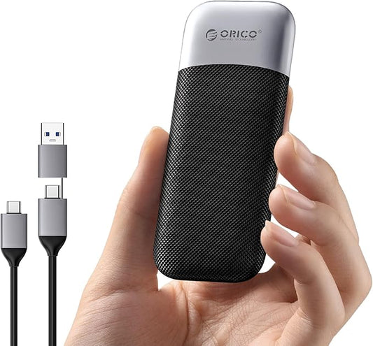 ORICO 256GB Portable SSD, Up to 1050MB/s, Compact with 2 in 1 USB C & A Cable, External Solid State Drives, Reliable Storage for USB C Smartphone, Tablet, PC - M10PRO
