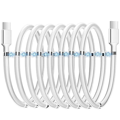AICase Magnetic Charging Cable, Type C to Type C (6.5 FT) Super Organized Charging Magnetic Absorption Nano Data Cable for Samsung S23/S22/S21/S20 Ultra, MacBook Pro/Air, iPad Pro 12.9 11 Air Mini