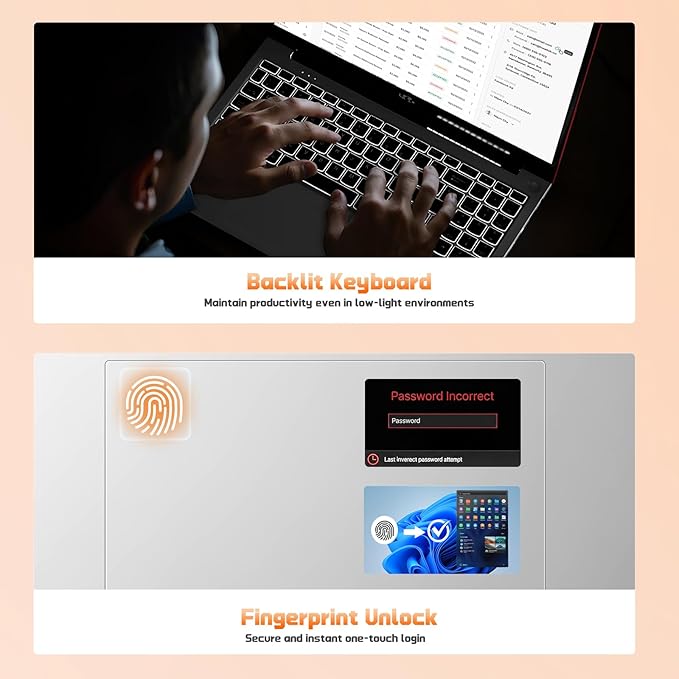 15.6" FHD IPS Student-Laptop Computer - 16GB RAM 1TB SSD, 4 Cores 13th Gen Intel N150(Beat to i3-1115G4, Up to 3.6GHz), 65W GaN Type-C, Fingerprint, Backlit Keyboard, Wi-Fi 6, BT5.2, Numpad