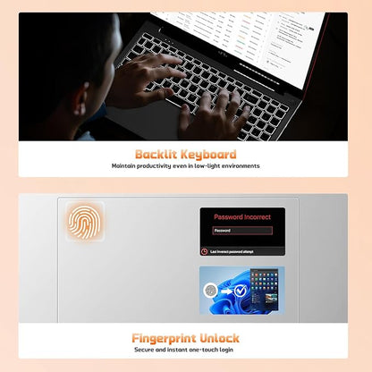 15.6" FHD IPS Student-Laptop Computer - 16GB RAM 1TB SSD, 4 Cores 13th Gen Intel N150(Beat to i3-1115G4, Up to 3.6GHz), 65W GaN Type-C, Fingerprint, Backlit Keyboard, Wi-Fi 6, BT5.2, Numpad