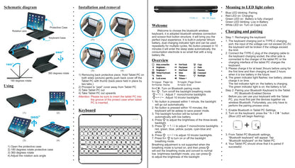 ProCase 360°Swivel Wireless Keyboard Case for iPad Air/Pro 11"/10.9", Black