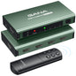 HDMI Switch 5 in 1 Out 4K@60Hz, GANA HDMI Splitter Switcher with Remote, Aluminum HDMI 2.0 Switch Box Hub for 3D, HDCP2.2, HDR, Compatible with Xbox, PS5/4/3,Fire Stick,Roku,Blu-Ray Player, Green