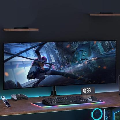 Monitor-Arm Ultrawide Heavy Duty 24-57'' - Aluminum Single Monitor Mount Holds up to 59.4lbs, Adjustable Desk Mount Stand, VESA75/100/200mm, Black