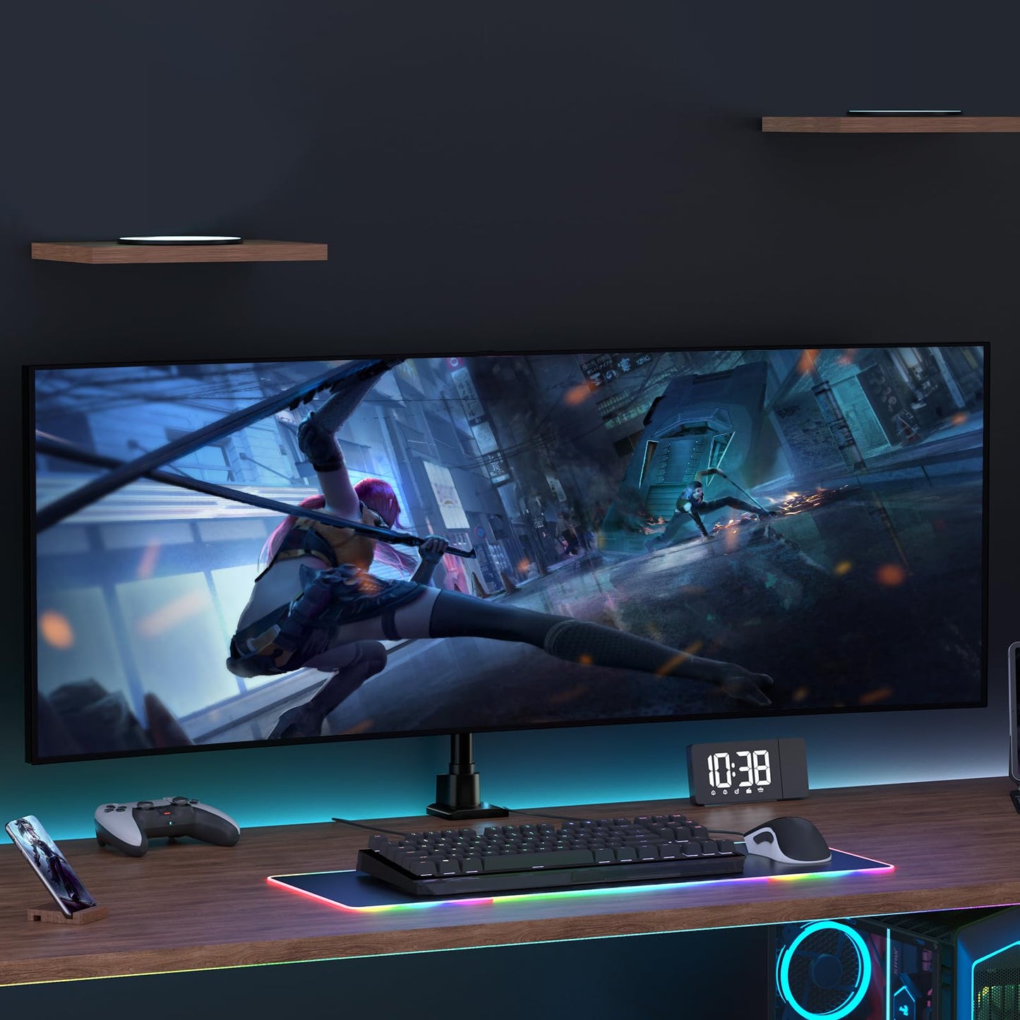 24-57'' Ultrawide Monitor Desk Mount, Aluminum Heavy Duty Monitor Arm