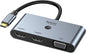 Selore USB C Docking Station 3 Monitors, USB C to Dual HDMI VGA Adapter with One-Touch Multi-Screen Switch and Screen On/Off Button, HDMI Splitter Converter for Dell, HP, Lenovo,MacBook Pro/Air, etc