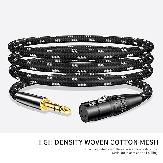 Kumiho XLR Female to 1/4 Inch 6.35mm TRS Stereo Cable Hi-Fi Balanced Bi-Shielded Interconnect Patch Cables for Microphones, Amplifiers, Mixers, Speakers 5FT