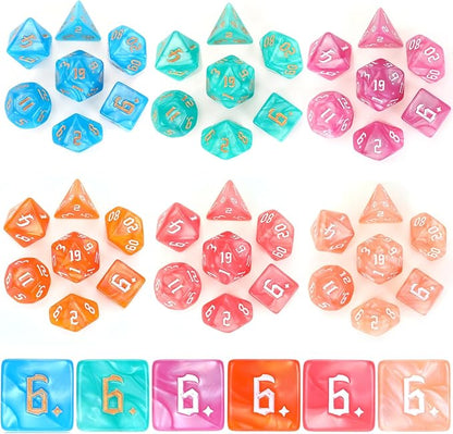 Yilloog 210 Pcs Compatible with DND Dice Sets Bulk Polyhedral Dice with Drawstring Bag Dice Multi Role Playing Table Game D4 D6 D8 D10 D% D12 D20 Compatible with Dungeons and Dragons (Mixed Style)