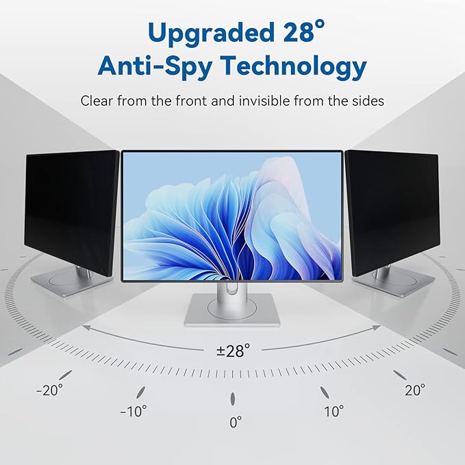 IPROKKO [2-Pack] 24 Inch Computer Privacy Screen Filter for 16:10 Widescreen Monitor, Removable 24in Anti Blue Light Glare Privacy Shield, Anti Spy Security Protector for Hp Dell Asus Acer Samsung