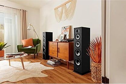 Polk Monitor XT70 Large Tower Speaker - Hi-Res Audio Certified, Dolby Atmos & DTS:X Compatible, 1" Tweeter, (2) 6.5" Dynamically Balanced Woofers, (2) 8" Passive Radiators (Single, Midnight Black)