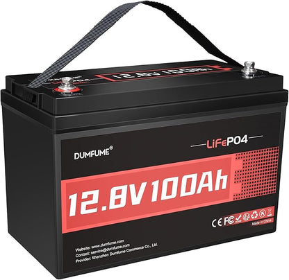 12V 100Ah LiFePO4 Lithium Battery, Built-in 100A BMS Group 31, 6000+ Deep Cycles Rechargeable Battery Ideal For RV, Solar, Off-Grid Systems, Home Energy Storage,Marine