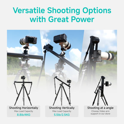 Accsoon Toprig Motorized Camera Slider, Wireless DSLR Video Slider with Button/APP Control, Time-Lapse/Loop Mode, Speed Knob, 120° Panoramic Shooting, Compatible with GoPro, Camera-24inch Video Slider