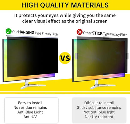 21.5 Inch Computer Privacy Screen for 16:9 Computer Monitor, Anti-Blue Light Monitor Privacy Screen Filter, Anti-UV Computer Screen Privacy Shield