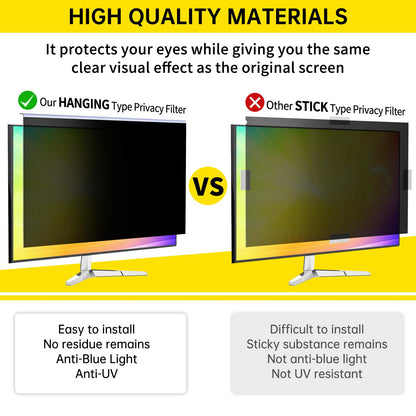 DEJIMAX 27 Inch Computer Privacy Screen for 16:9 Computer Monitor, Anti-Blue Light Monitor Privacy Screen Filter, Anti-UV Computer Shield, Hanging Type