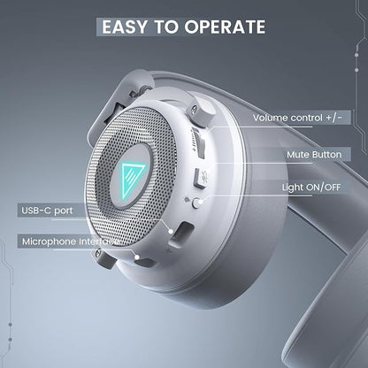 EKSA USB Gaming Headset for PC, Computer Headphones with Detachable Noise Cancelling Microphone, 7.1 Surround Sound, 50MM Driver, Wired Headset with Mic for PS4/PS5, Xbox One, Laptop, Work
