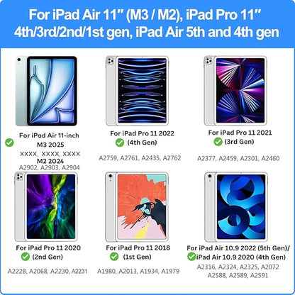 Keyboard Case for iPad Air 11" (M3 2025 / M2 2024) & iPad Pro 11"(1st/2nd/3rd/4th Gen), Slim Magic Keyboard with Multi-Touch Trackpad for 10.9"iPad Air 4th/5th Gen with 7-Color Backlit,White