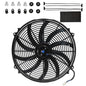 MuHize 16 Inch Universal Radiator Cooling Fan Kit - 12V 120W High Performance Push/Pull Electric Fan with Mounting Hardware, Fits Car/SUV/Light Truck Engine Cooling System
