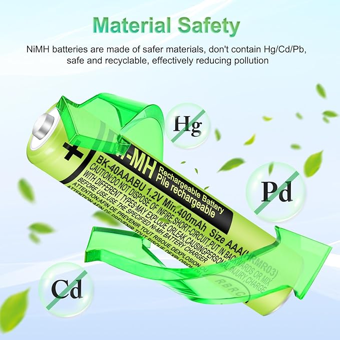 8 Pack BK-40AAABU Ni-MH AAA Rechargeable Battery for Panasonic,1.2v 400mah Rechargeable AAA Batteries Panasonic Cordless Phones, Electronics,Remote Controls