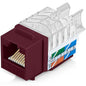 Everest 45 Degree RJ45 Cat6 Keystone Jacks Slim Profile 50-Pack Red