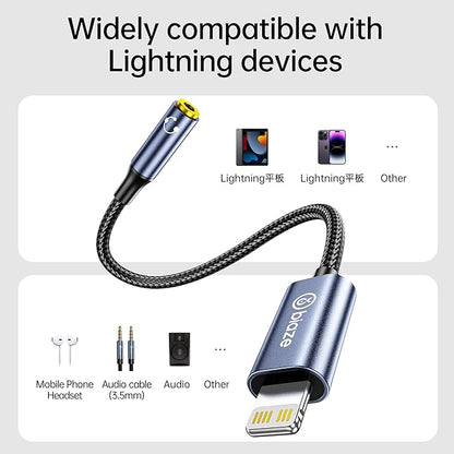 iPhone Headphone Adapter, Lightning to 3.5mm Adapter Auxiliary Adapter, Compatible with iPhone 14/13 /12/11 Full Series/SE/X/XR/XS/8 (Lightning to 3.5mm)