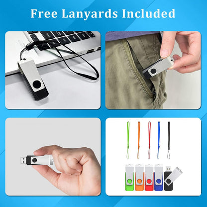 8GB Flash Drive 10 Pack, Wooolken USB 2.0 Thumb Drives Memory Stick