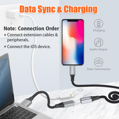 AGVEE 2 Pack 1ft Lightning Extension Cable