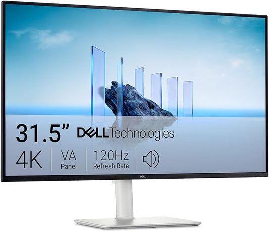 Dell 32 Plus 4K Monitor - S3225QS - 31.5-inch 4K (3840 x 2160) up to 120Hz 16:9 Display, VA Panel, AMD FreeSync Premium, 99% sRGB, 95% DCI-P3, 1500:1 Contrast Ratio, Comfortview - Ash White