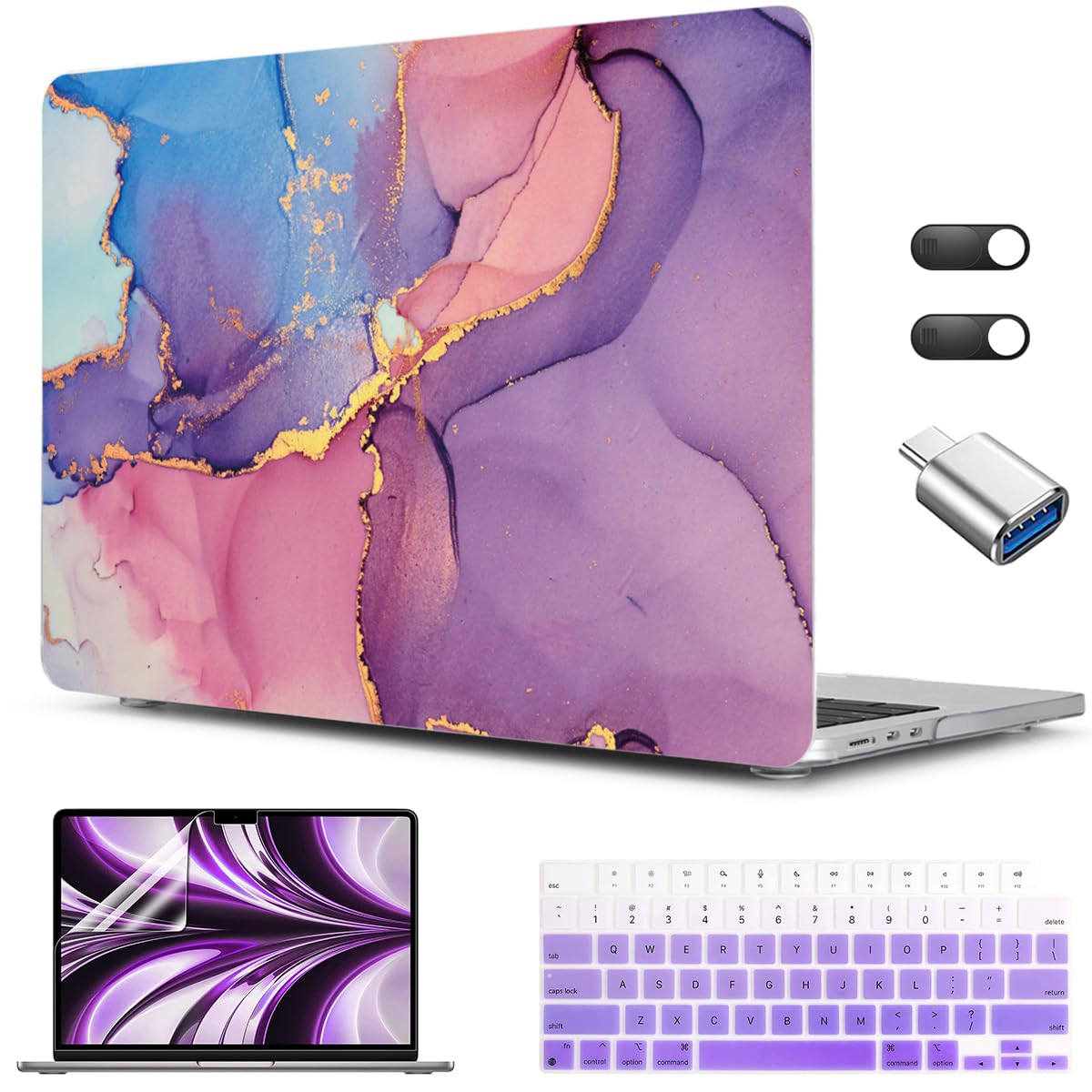 CISSOOK Compatible with MacBook Air 13.6 inch Case M2 M3 M4 M5 Ocean