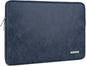 RAINYEAR 13 Inch Laptop Sleeve PU Suede Leather Case Padded Bag, Deep Blue