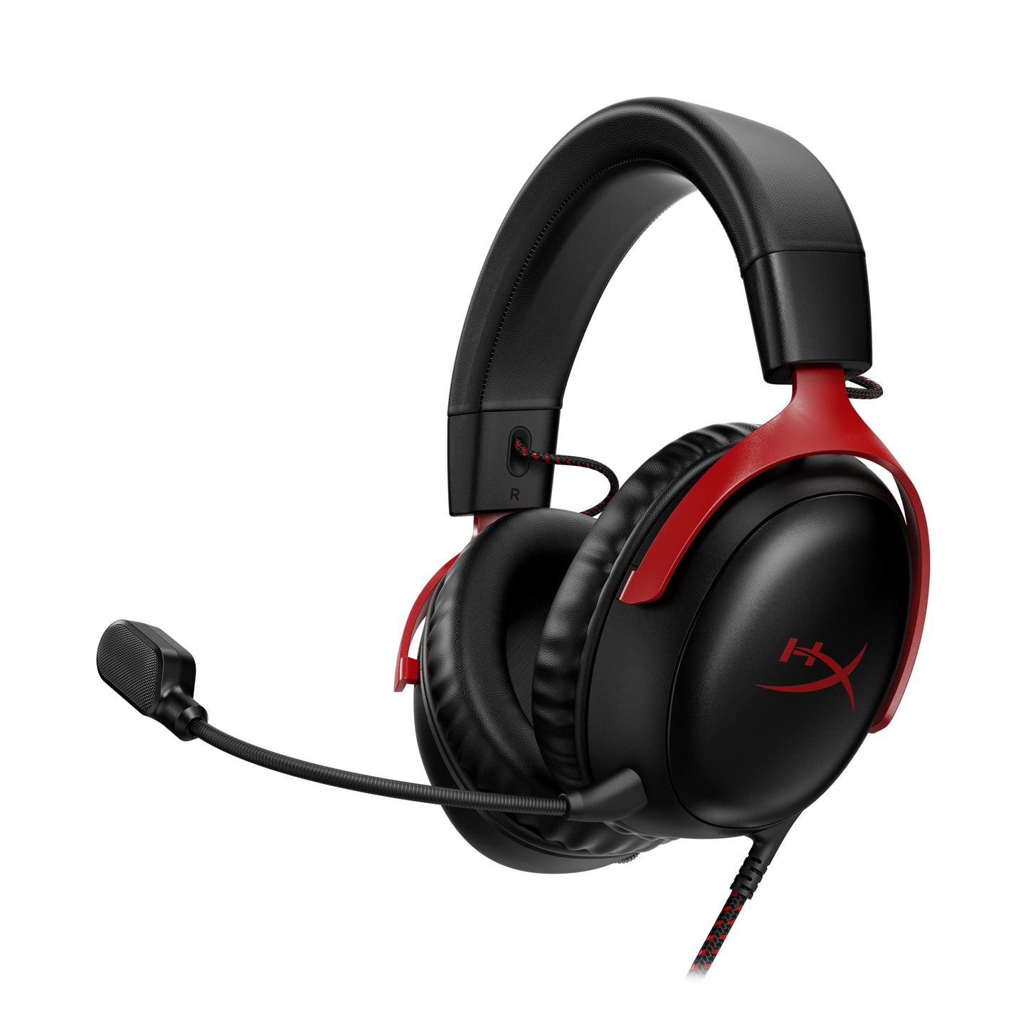 HyperX Cloud III – Wired Gaming Headset, PC, PS5, Xbox Series X|S, Angled 53mm Drivers, Spatial Audio, Memory Foam, Durable Frame, Ultra-Clear 10mm Mic, USB-C, USB-A, 3.5mm – Black/Red