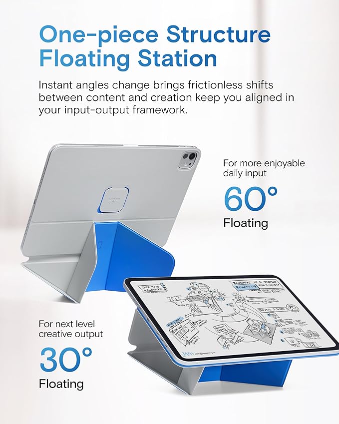MOFT Dynamic Folio Case for iPad Pro 11 Inch 2024 5th Gen(M4), Silm Magnetic Stand Case with 20+ Viewing Angles, Auto Wake/Sleep, Ultra Thin, Cement x Sapphire
