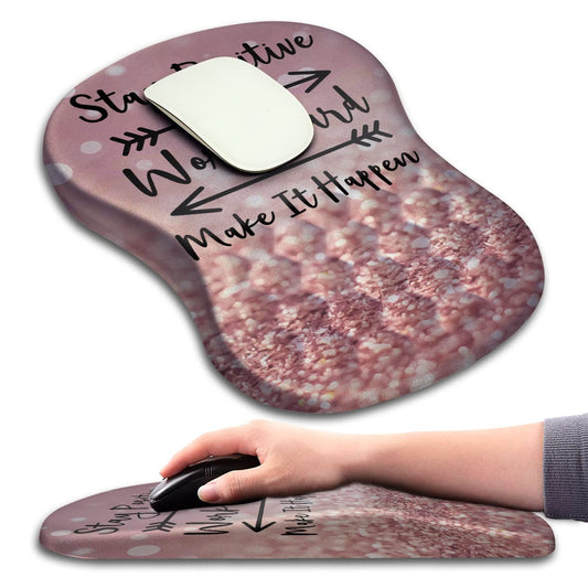 KUOSGM Mouse Pad Wrist Support, Ergonomic Mouse Pad with Massage Dot, Comfortable Computer Mouse Pad for Laptop, Wrist Rest Pain Relief Mousepad with Non-Slip PU Base for Office & Home, 12 x 8 in