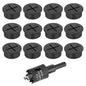 1" Black Desk Grommet, JTemgle Flexible Cable Grommet with Bi-Metal Hole Saw Cross Rubber Cable Hole Cover Wire Organizer Caps Desktop Cord Management for Home Office TV Stands Tabletops, 13 Pieces