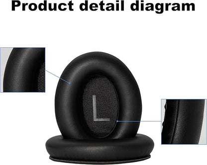 Replacement Ear Pads - Compatible with Bose QuietComfort 45 / SE Headphones, Soft Protein Leather,Premium Noise Cancelling Earpads, Durable & Comfortable Ear Cushions (QC 45-Black)