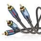 RCA Cable Subwoofer Cable 2RCA Male to 2RCA Male Stereo Audio Cable Y Splitter 24K Gold-Plated Nylon Braided Double Shielded Digital Analogue Supports Amplifiers,Home Theater,Hi-Fi System(10ft/3m)