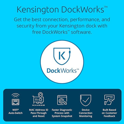 Kensington SD4850P USB-C Docking Station for Dell, HP, Lenovo, Surface, PixelBook, Pixel Slate- Dual 4K Video, 100W PD (K34115NA)