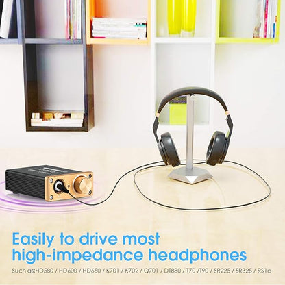 Douk Audio U3 Headphone Amps, Mini Hi-Fi Amplifier for Home Desktop PC 6.35mm / 3.5mm Headsets, Class A, RCA Input, DC 5V