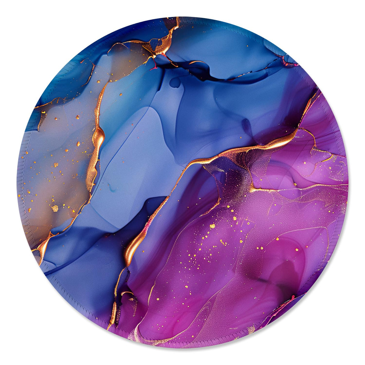 ITNRSIIET Round Mouse Pad with Stitched Edge Premium-Textured Waterproof Non-Slip Rubber Base Desktop Protection Mat Diameter 8.7 inches, Rose Gold Marbling