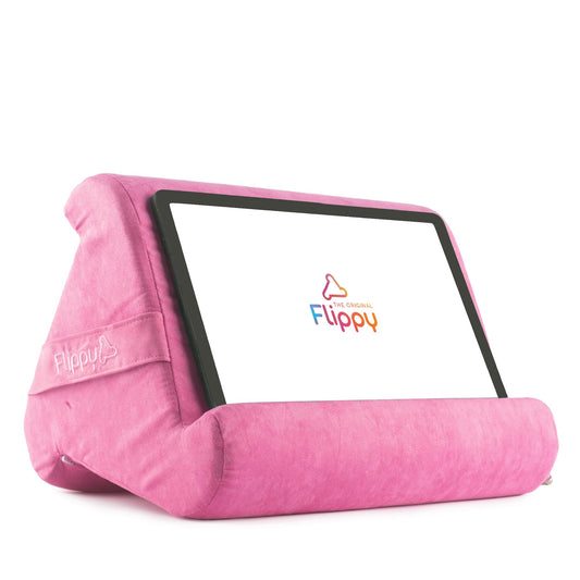 Flippy Original Tablet Pillow Stand & iPad Holder, Gift for Book Lovers & Readers, Multi-Angle Stand with Storage for Lap, Desk & Bed, Compatible with Kindle, Fire, iPad & Samsung, in the Pink Baby