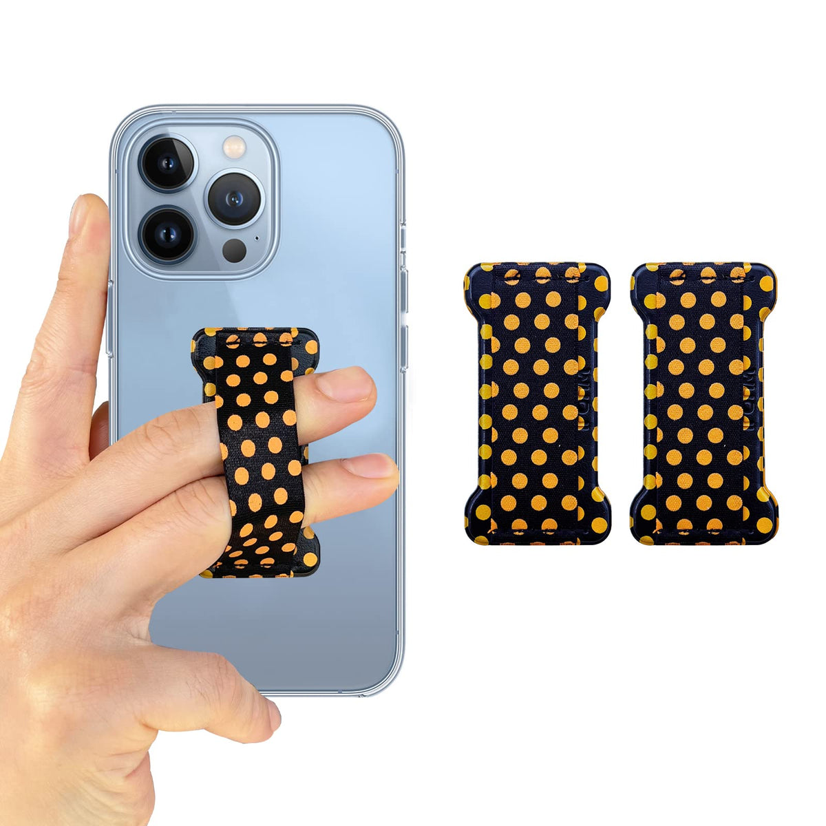 WUOJI Universal Phone Grip for Smartphones - Phone Holder for Hand for Back of Phone - Wireless Charging Compatible - 2Pack(Black Green)