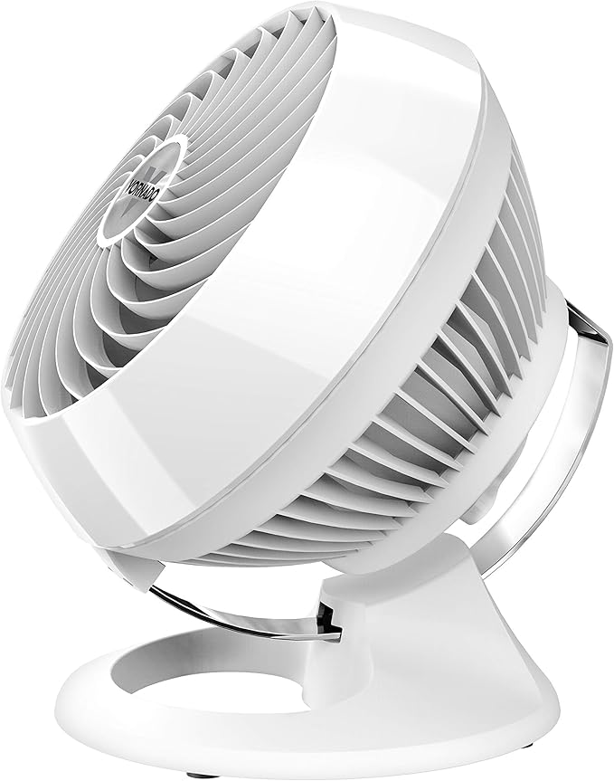 Vornado 460 Whole Room Air Circulator, Small Fan with 3 Speeds, Adjustable Tilt, Easy to Clean, Moves Air 70 Feet, Quiet Fan for Home, Office, Bedroom, White