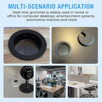 Desk Grommet 2" (50 mm), Desk Cord Hole Cover, Cable Grommet ABS Plastic, Desk Hole Grommet for Office and Home Table Cable, Detachable Cable Cord Organizer (White 4 Pcs)