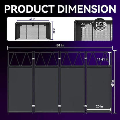 Portable DJ Booth,Foldable DJ Table Stand with Light Stand White & Black Scrim,Adjustable DJ Facade Booth Station Triangle Plate Metal Frame DJ Table with Cable Hole for Private Events, Clubs, Bars