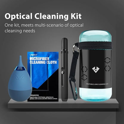 VSGO 11-in-1 Mirrorless Camera Cleaning Kit for Canon,Nikon,Sony,Samsung,Fuji DSLR Cameras, Air Blower Lens Cleaning Pen Microfiber Cloth and Portable Bottle Included (VS-A8E)