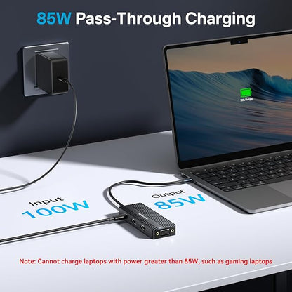 ACASIS USB C Docking Station Dual Monitors,8-in-1 Laptop Docking Station with Dual HDMI +VGA +3 * 5G USB-A/C+3.5MM Audio+PD100W, USB C HUB multiport Adapter for Dell/HP/Lenovo ThinkPad（Black）